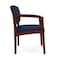 Lesro Lenox Wood Wide Guest Chair Wood Frame, Mahogany, RF Blueberry Back, MD Ink Seat LW1201 - alternate 2